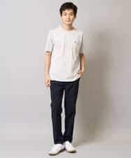 KHKGA75029 a.v.v MEN(アー・ヴェ・ヴェ) 【接触冷感/コットン100％】ワンポイント刺繍カットソー ライトグレー