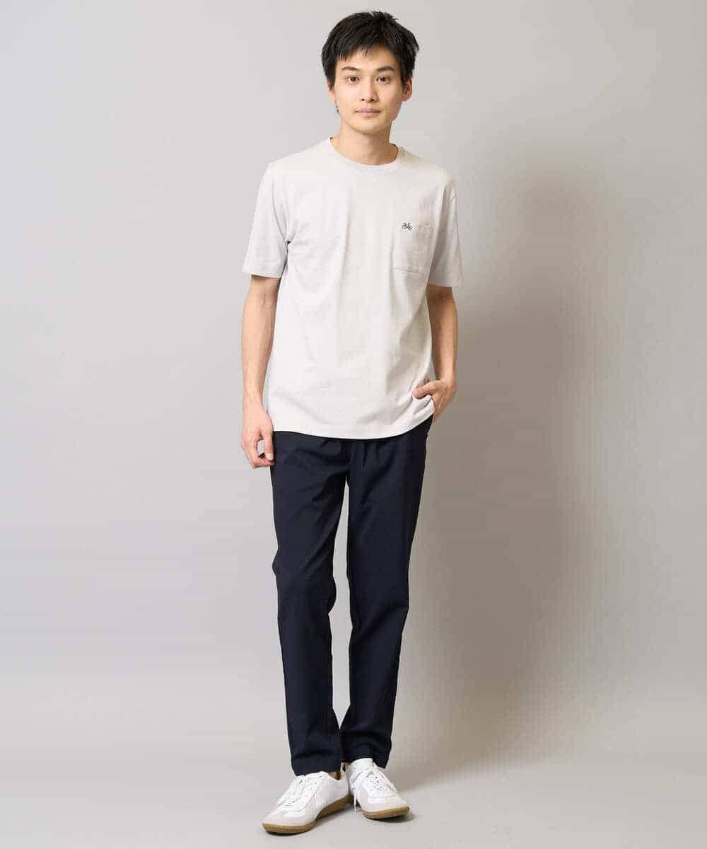 KHKGA75029 a.v.v MEN(アー・ヴェ・ヴェ) 【接触冷感/コットン100％】ワンポイント刺繍カットソー ライトグレー