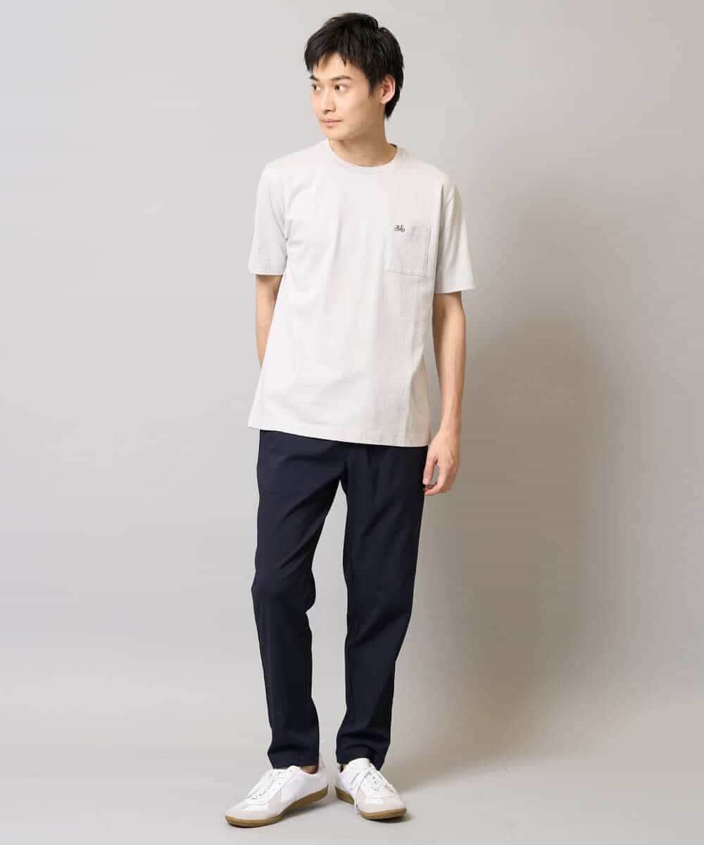 KHKGA75029 a.v.v MEN(アー・ヴェ・ヴェ) 【接触冷感/コットン100％】ワンポイント刺繍カットソー ライトグレー
