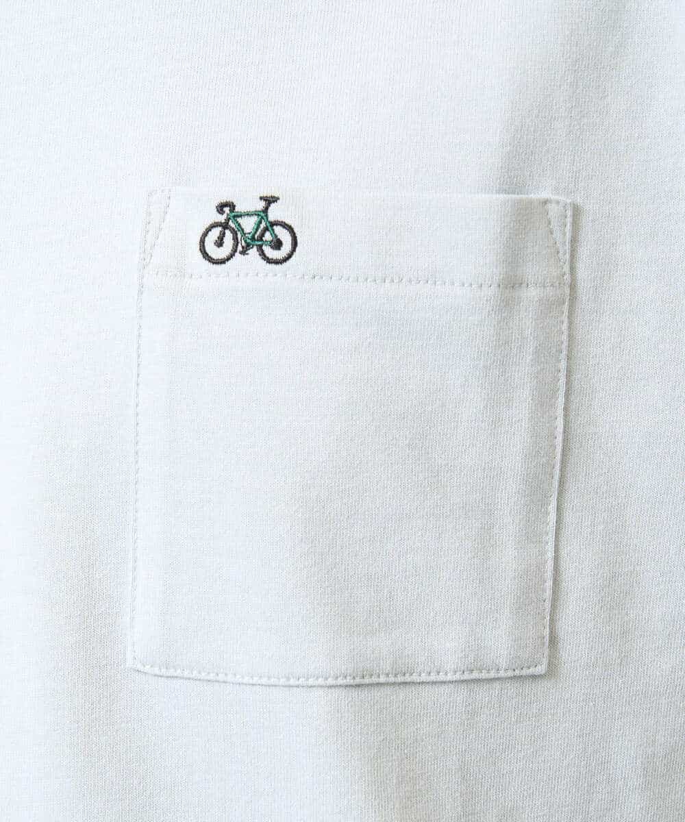 KHKGA75029 a.v.v MEN(アー・ヴェ・ヴェ) 【接触冷感/コットン100％】ワンポイント刺繍カットソー ライトグレー