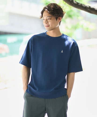 KHKGA89039 a.v.v MEN 【イージーケア/接触冷感】ライトアゼ半袖Ｔシャツ ワンポイント刺繍