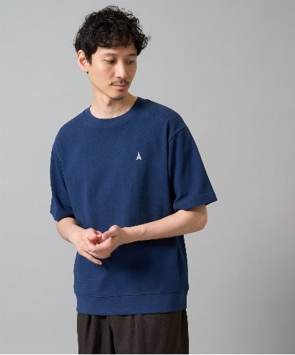 KHKGA89039 a.v.v MEN 【イージーケア/接触冷感】ライトアゼ半袖Ｔシャツ ワンポイント刺繍