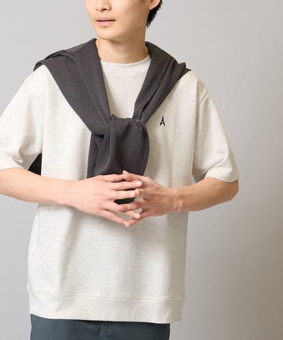 KHKGA89039 a.v.v MEN 【イージーケア/接触冷感】ライトアゼワンポイント刺繍スウェットＴ