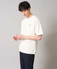 KHKGA89039 a.v.v MEN(アー・ヴェ・ヴェ) 【イージーケア/接触冷感】ライトアゼワンポイント刺繍スウェットＴ ブラック