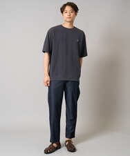 KHKGA89039 a.v.v MEN(アー・ヴェ・ヴェ) 【イージーケア/接触冷感】ライトアゼ半袖Ｔシャツ ワンポイント刺繍 ブラック