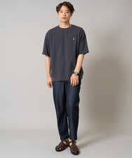 KHKGA89039 a.v.v MEN(アー・ヴェ・ヴェ) 【イージーケア/接触冷感】ライトアゼ半袖Ｔシャツ ワンポイント刺繍 ブラック
