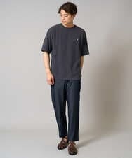 KHKGA89039 a.v.v MEN(アー・ヴェ・ヴェ) 【イージーケア/接触冷感】ライトアゼ半袖Ｔシャツ ワンポイント刺繍 ブラック