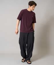 KHKGA89039 a.v.v MEN(アー・ヴェ・ヴェ) 【イージーケア/接触冷感】ライトアゼ半袖Ｔシャツ ワンポイント刺繍 ブラック