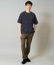 KHKGA89039 a.v.v MEN(アー・ヴェ・ヴェ) 【イージーケア/接触冷感】ライトアゼ半袖Ｔシャツ ワンポイント刺繍 ブラック