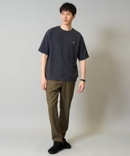 KHKGA89039 a.v.v MEN(アー・ヴェ・ヴェ) 【イージーケア/接触冷感】ライトアゼ半袖Ｔシャツ ワンポイント刺繍 ブラック