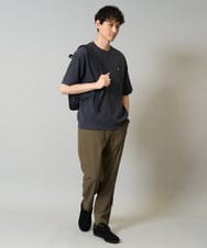 KHKGA89039 a.v.v MEN(アー・ヴェ・ヴェ) 【イージーケア/接触冷感】ライトアゼ半袖Ｔシャツ ワンポイント刺繍 ブラック