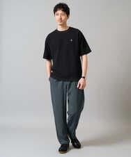 KHKGA89039 a.v.v MEN(アー・ヴェ・ヴェ) 【イージーケア/接触冷感】ライトアゼ半袖Ｔシャツ ワンポイント刺繍 ブラック