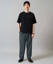 KHKGA89039 a.v.v MEN(アー・ヴェ・ヴェ) 【イージーケア/接触冷感】ライトアゼ半袖Ｔシャツ ワンポイント刺繍 ブラック