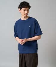 KHKGA89039 a.v.v MEN(アー・ヴェ・ヴェ) 【イージーケア/接触冷感】ライトアゼ半袖Ｔシャツ ワンポイント刺繍 ブラック
