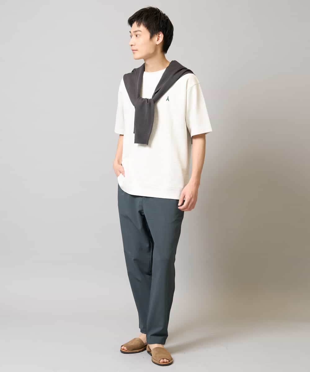 KHKGA89039 a.v.v MEN(アー・ヴェ・ヴェ) 【イージーケア/接触冷感】ライトアゼワンポイント刺繍スウェットＴ ブラック