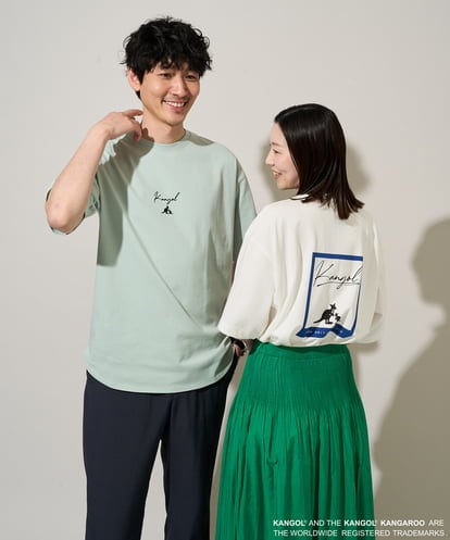 KHKGD15059 a.v.v MEN 【コラボ/接触冷感】ＫＡＮＧＯＬスクエアプリントロングシルエットカットソー