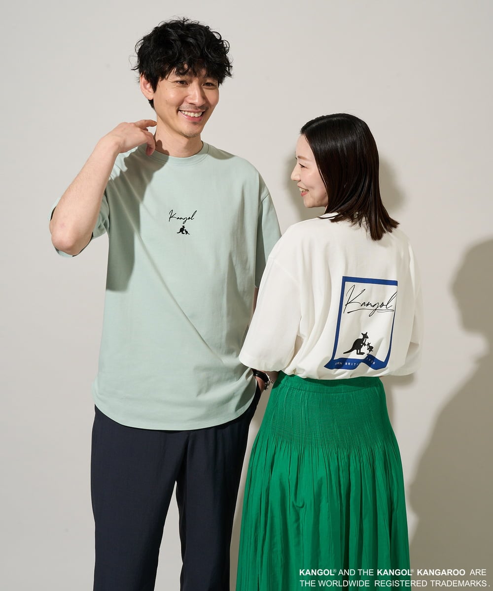 KHKGD15059 a.v.v MEN(アー・ヴェ・ヴェ) 【コラボ/接触冷感】ＫＡＮＧＯＬスクエアプリントロングシルエットカットソー グリーン