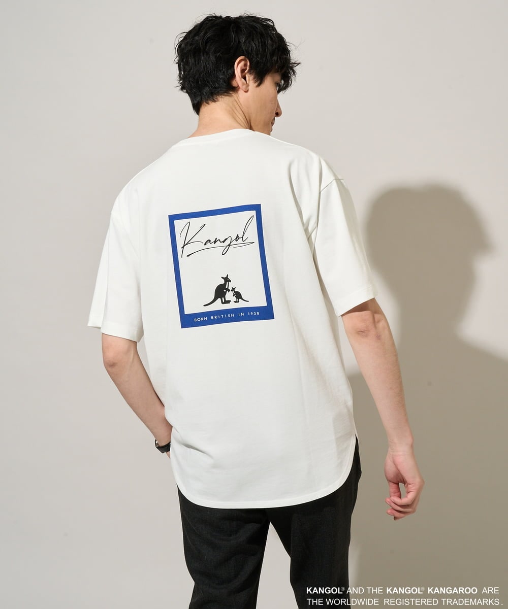 KHKGD15059 a.v.v MEN(アー・ヴェ・ヴェ) 【コラボ/接触冷感】ＫＡＮＧＯＬスクエアプリントロングシルエットカットソー ホワイト