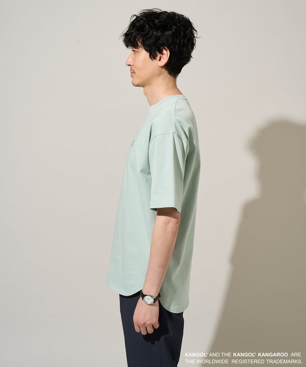 KHKGD15059 a.v.v MEN(アー・ヴェ・ヴェ) 【コラボ/接触冷感】ＫＡＮＧＯＬスクエアプリントロングシルエットカットソー ホワイト