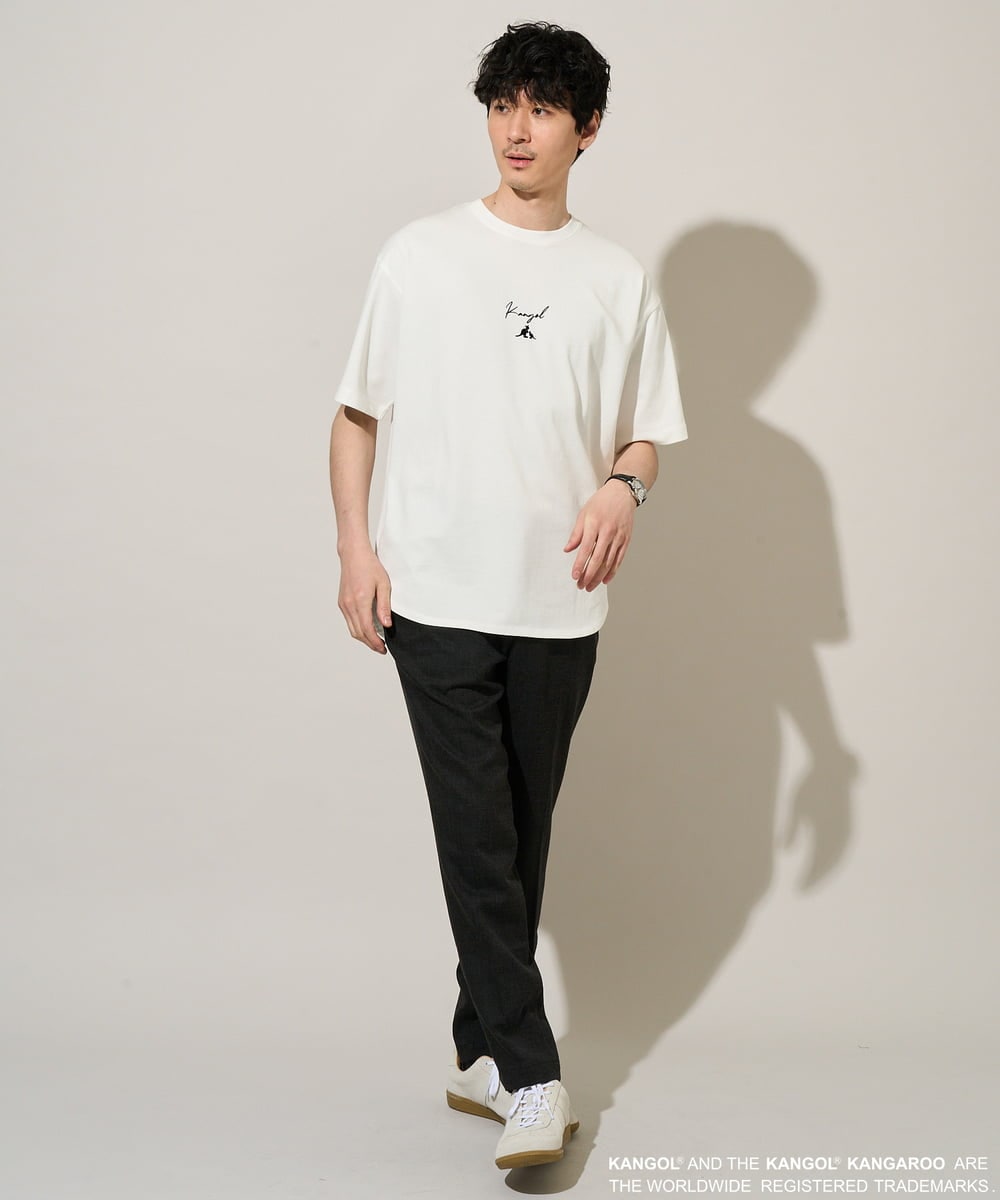KHKGD15059 a.v.v MEN(アー・ヴェ・ヴェ) 【コラボ/接触冷感】ＫＡＮＧＯＬスクエアプリントロングシルエットカットソー ホワイト