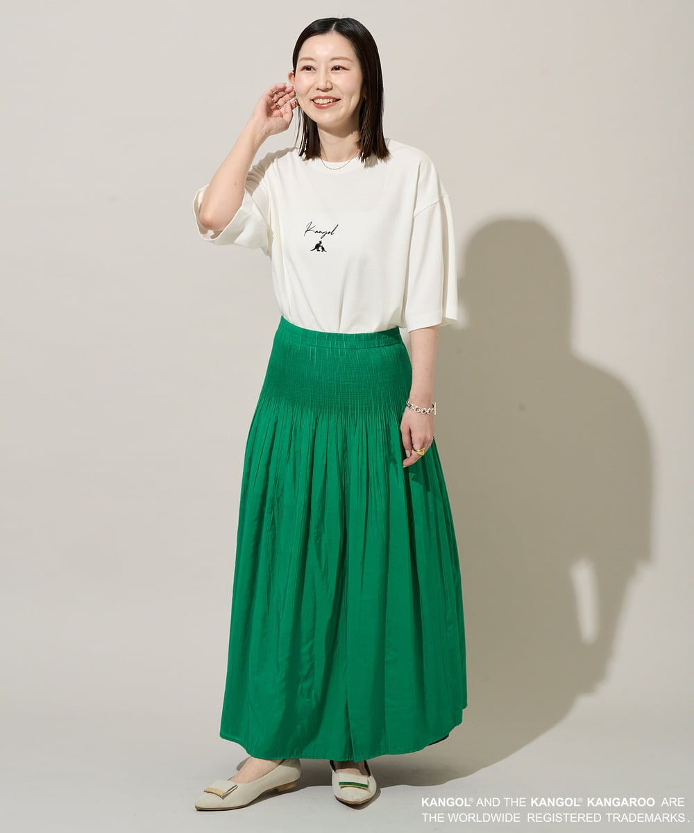 KHKGD15059 a.v.v MEN(アー・ヴェ・ヴェ) 【コラボ/接触冷感】ＫＡＮＧＯＬスクエアプリントロングシルエットカットソー ホワイト