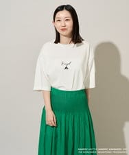 KHKGD15059 a.v.v MEN(アー・ヴェ・ヴェ) 【コラボ/接触冷感】ＫＡＮＧＯＬスクエアプリントロングシルエットカットソー ホワイト