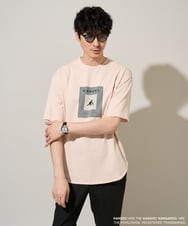 KHKGD16059 a.v.v MEN(アー・ヴェ・ヴェ) 【コラボ/接触冷感】ＫＡＮＧＯＬスクエアプリントロングシルエットカットソー ピンク