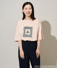 KHKGD16059 a.v.v MEN(アー・ヴェ・ヴェ) 【コラボ/接触冷感】ＫＡＮＧＯＬスクエアプリントロングシルエットカットソー ピンク