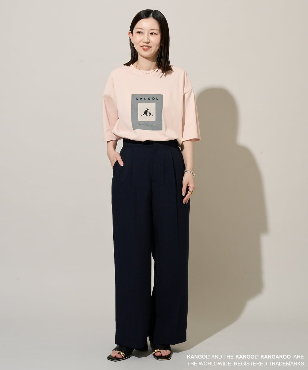 KHKGD16059 a.v.v MEN(アー・ヴェ・ヴェ) 【コラボ/接触冷感】ＫＡＮＧＯＬスクエアプリントロングシルエットカットソー ピンク