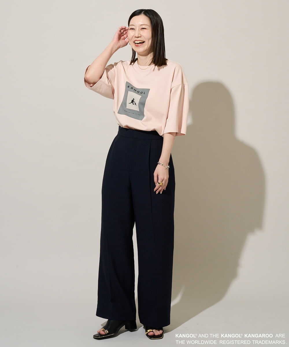 KHKGD16059 a.v.v MEN(アー・ヴェ・ヴェ) 【コラボ/接触冷感】ＫＡＮＧＯＬスクエアプリントロングシルエットカットソー ピンク