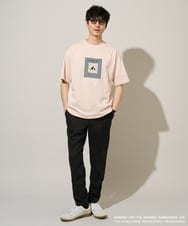 KHKGD16059 a.v.v MEN(アー・ヴェ・ヴェ) 【コラボ/接触冷感】ＫＡＮＧＯＬスクエアプリントロングシルエットカットソー ピンク