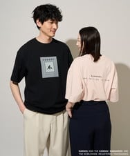 KHKGD16059 a.v.v MEN(アー・ヴェ・ヴェ) 【コラボ/接触冷感】ＫＡＮＧＯＬスクエアプリントロングシルエットカットソー ブラック