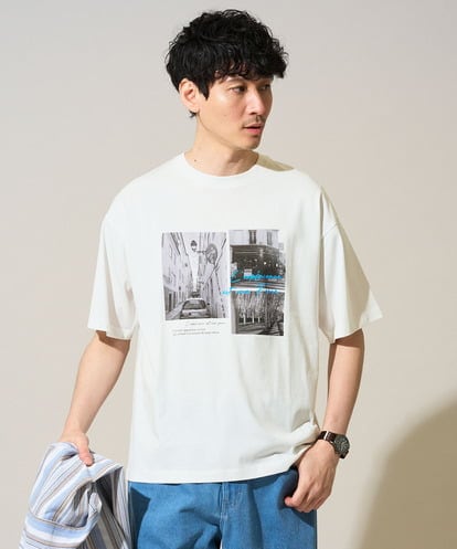 KHKGD18049 a.v.v MEN 【接触冷感】フォトプリントワイドシルエットカットソー