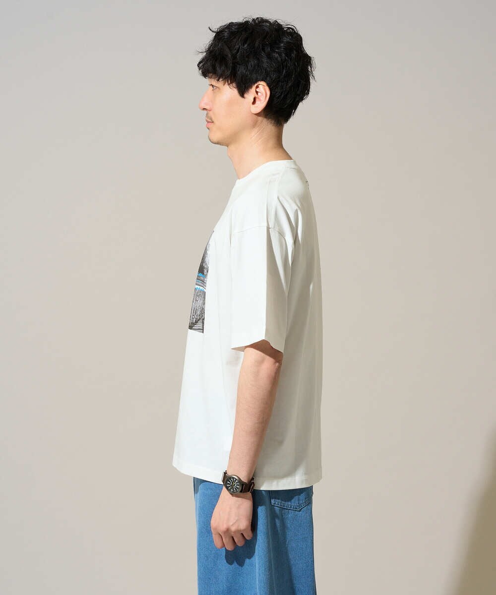 KHKGD18049 a.v.v MEN(アー・ヴェ・ヴェ) 【接触冷感】フォトプリントワイドシルエットカットソー ライトグレー
