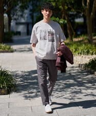 KHKGD18049 a.v.v MEN(アー・ヴェ・ヴェ) 【接触冷感】フォトプリントワイドシルエットカットソー ライトグレー