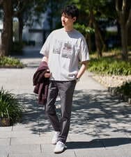 KHKGD18049 a.v.v MEN(アー・ヴェ・ヴェ) 【接触冷感】フォトプリントワイドシルエットカットソー ライトグレー