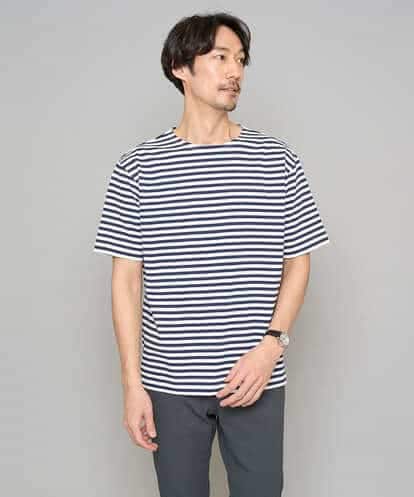 KHKGD23049 a.v.v MEN 【洗濯機で洗える】ベーシックボーダーカットソー