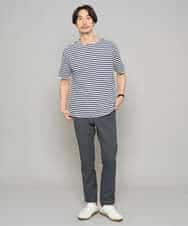 KHKGD23049 a.v.v MEN(アー・ヴェ・ヴェ) 【洗濯機で洗える】ベーシックボーダーカットソー ネイビー