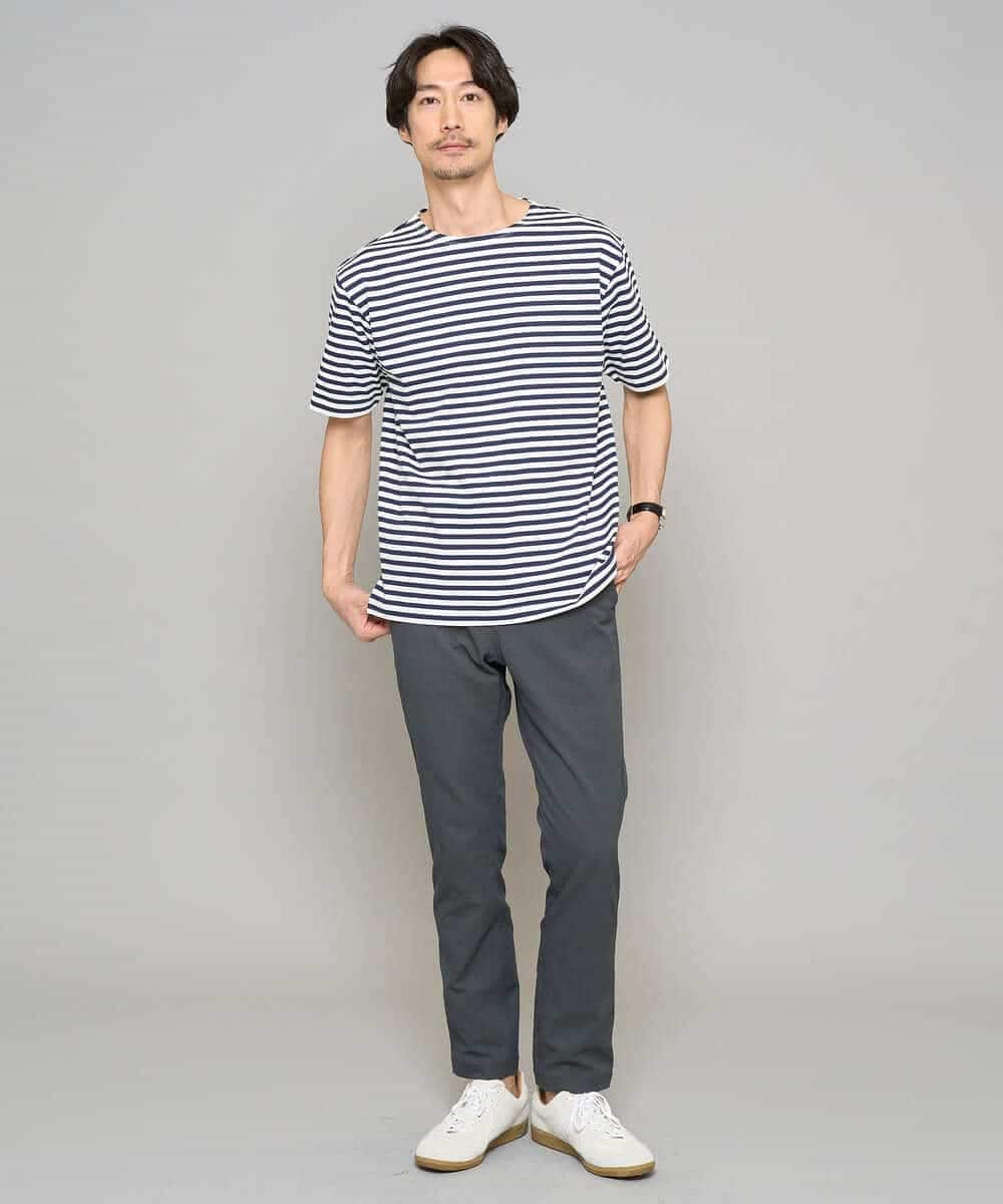 KHKGD23049 a.v.v MEN(アー・ヴェ・ヴェ) 【洗濯機で洗える】ベーシックボーダーカットソー ネイビー