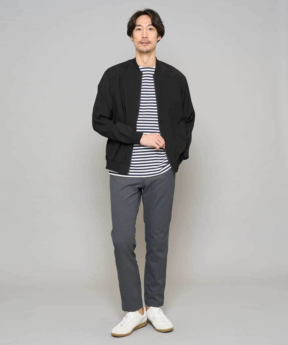 KHKGD23049 a.v.v MEN(アー・ヴェ・ヴェ) 【洗濯機で洗える】ベーシックボーダーカットソー ネイビー