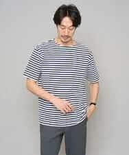 KHKGD23049 a.v.v MEN(アー・ヴェ・ヴェ) 【洗濯機で洗える】ベーシックボーダーカットソー ネイビー