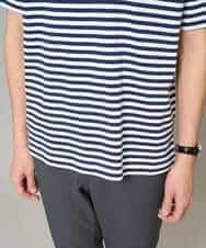 KHKGD23049 a.v.v MEN(アー・ヴェ・ヴェ) 【洗濯機で洗える】ベーシックボーダーカットソー ネイビー