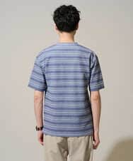 KHKGD24049 a.v.v MEN(アー・ヴェ・ヴェ) 【イージーケア/洗濯機で洗える】ワッフルランダムボーダーカットソー グレー