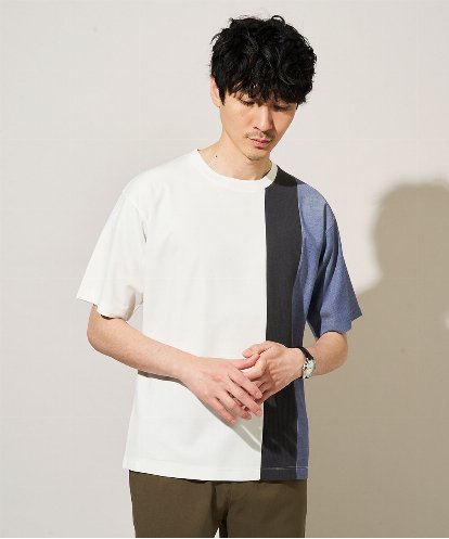 KHKGD27059 a.v.v MEN 夏の一枚着で人気！【洗濯機で洗える】デザテクカットソー