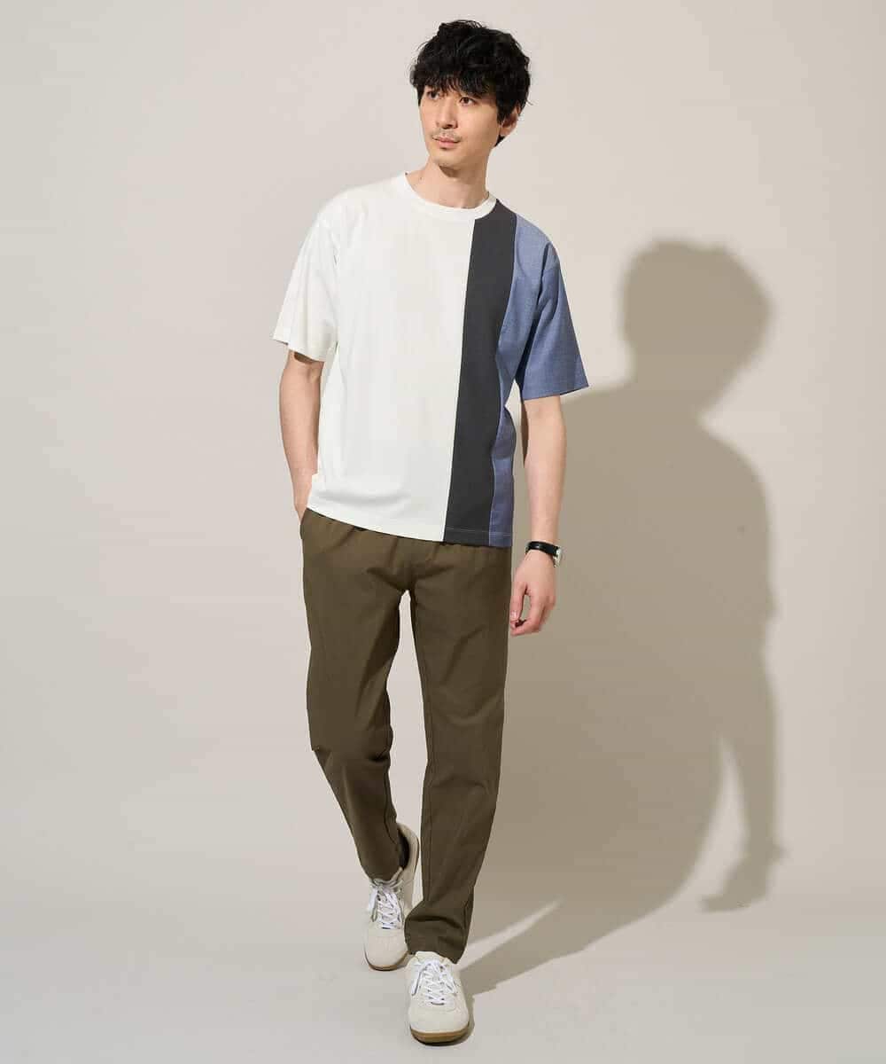 KHKGD27059 a.v.v MEN(アー・ヴェ・ヴェ) 夏の一枚着で人気！【洗濯機で洗える】デザテクカットソー ブラック