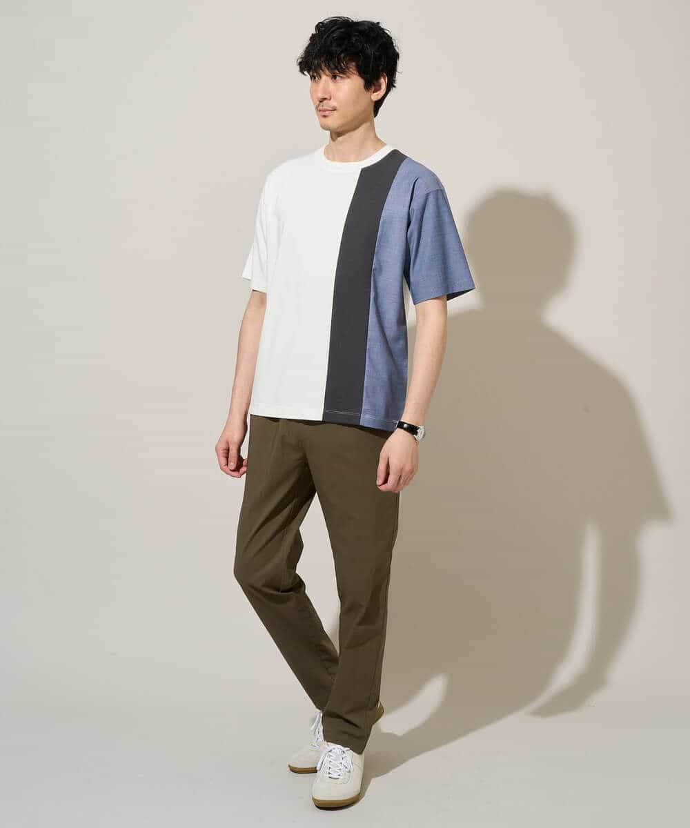 KHKGD27059 a.v.v MEN(アー・ヴェ・ヴェ) 夏の一枚着で人気！【洗濯機で洗える】デザテクカットソー ブラック