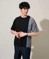 KHKGD27059 a.v.v MEN(アー・ヴェ・ヴェ) 夏の一枚着で人気！【洗濯機で洗える】デザテクカットソー ブラック