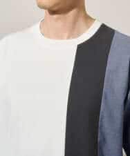 KHKGD27059 a.v.v MEN(アー・ヴェ・ヴェ) 夏の一枚着で人気！【洗濯機で洗える】デザテクカットソー ブラック