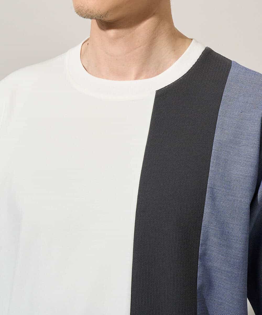 KHKGD27059 a.v.v MEN(アー・ヴェ・ヴェ) 夏の一枚着で人気！【洗濯機で洗える】デザテクカットソー ブラック