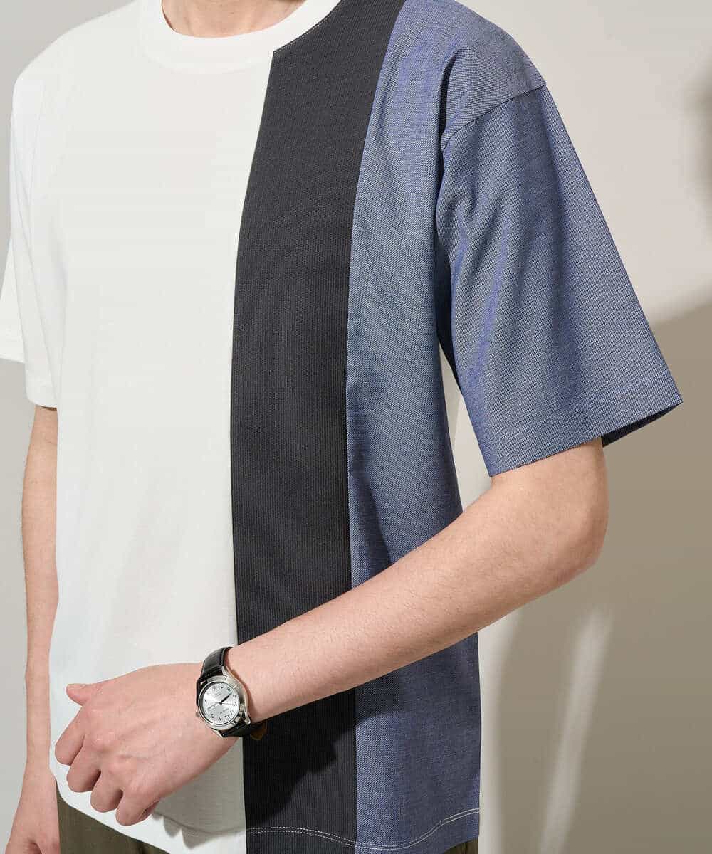 KHKGD27059 a.v.v MEN(アー・ヴェ・ヴェ) 夏の一枚着で人気！【洗濯機で洗える】デザテクカットソー ブラック